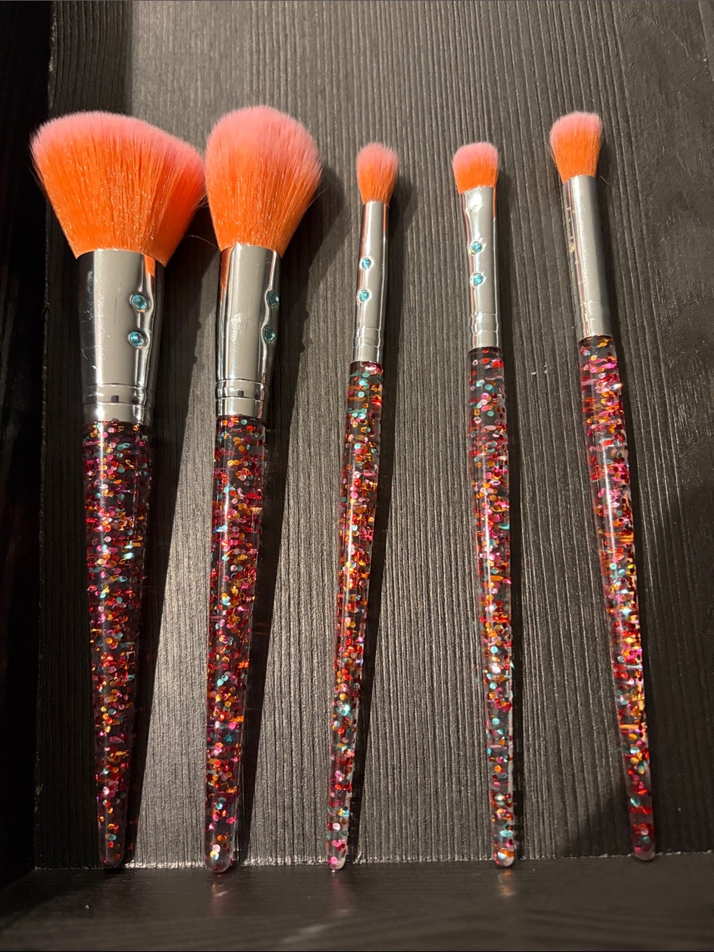 SLMissGlam Glitter 5-Piece Makeup Brush Set - Women Makeup
